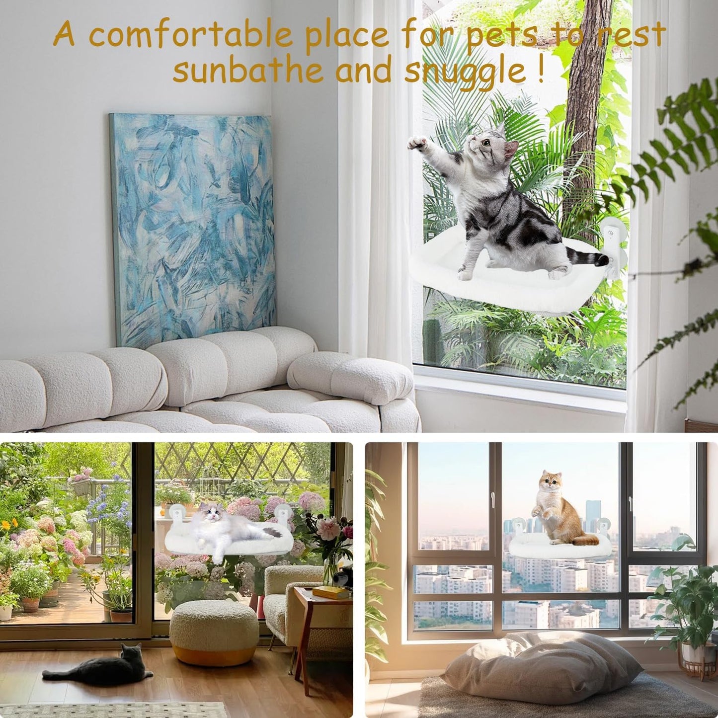 Foldable Cordless Cat Window Perch