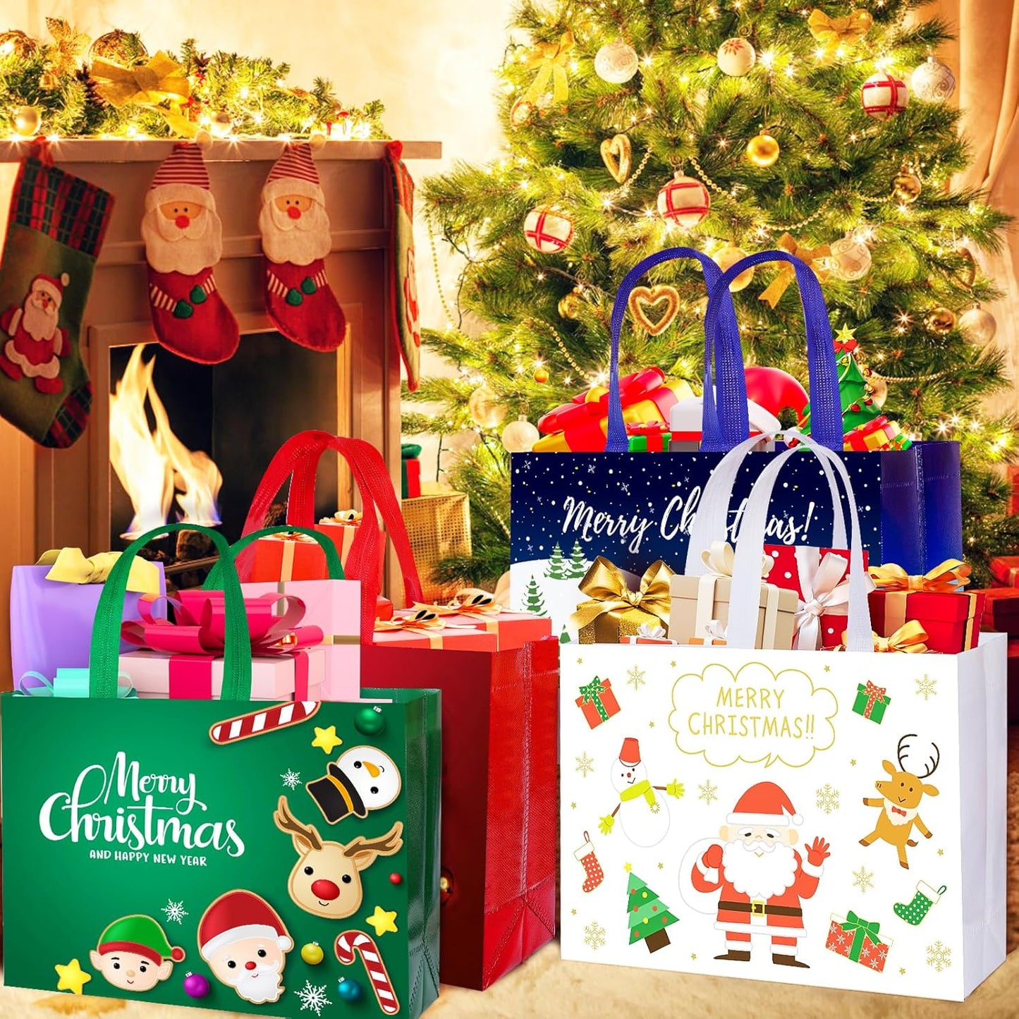 16 Pack Large Christmas Gift Bags