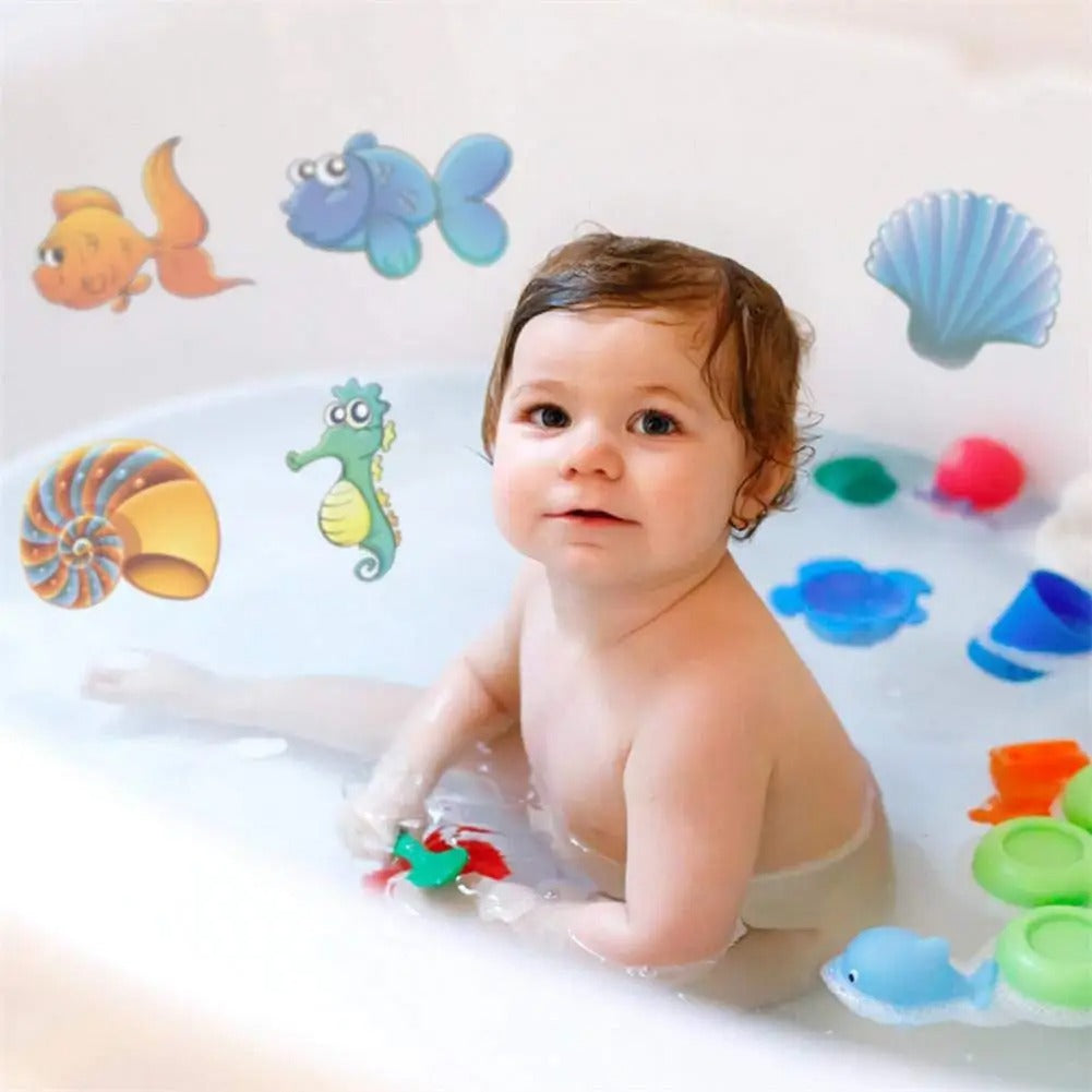 10pcs Cartoon Animal Anti-Slip Bath Mat Stickers