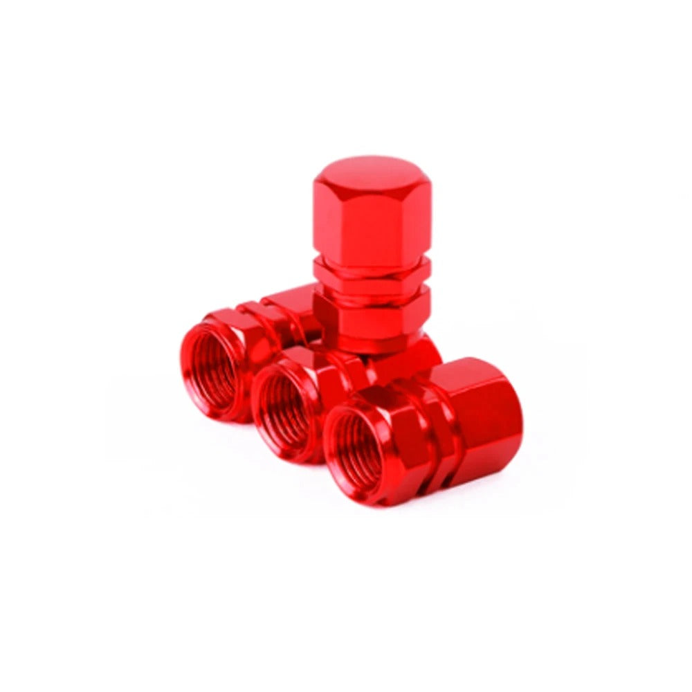 4-Pack Anti-Theft Aluminum Wheel Valve Caps