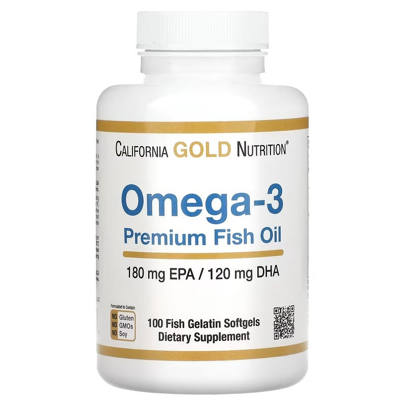 Omega-3 Premium Fish Oil, 100 Fish Gelatin Softgels