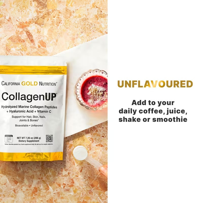 CollagenUP, Hydrolyzed Marine Collagen Peptides with Hyaluronic Acid and Vitamin C, Unflavored, 7.26 oz (206 g)