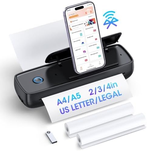 Portable Thermal Wireless Bluetooth Mini Inkless Printer with Phone Holder