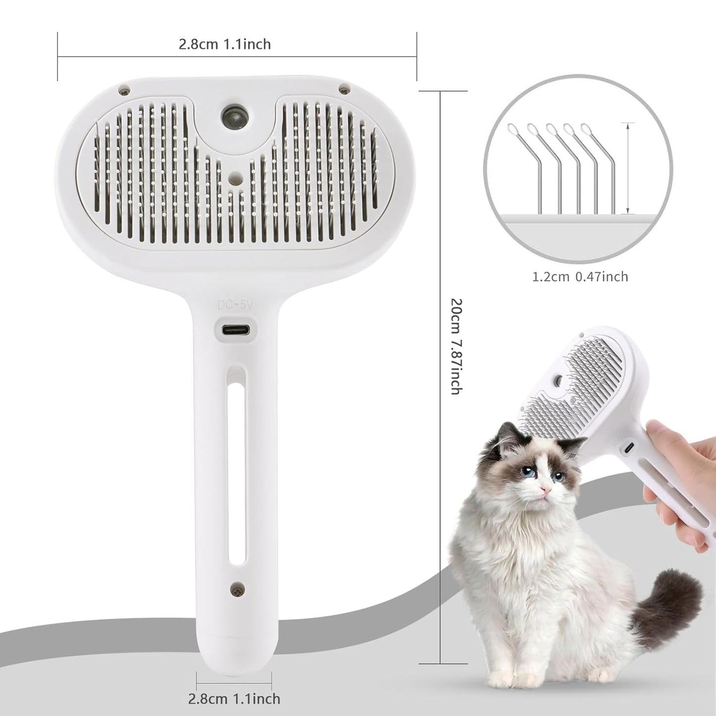 Spray Pet Grooming Brush with Water Sprayer