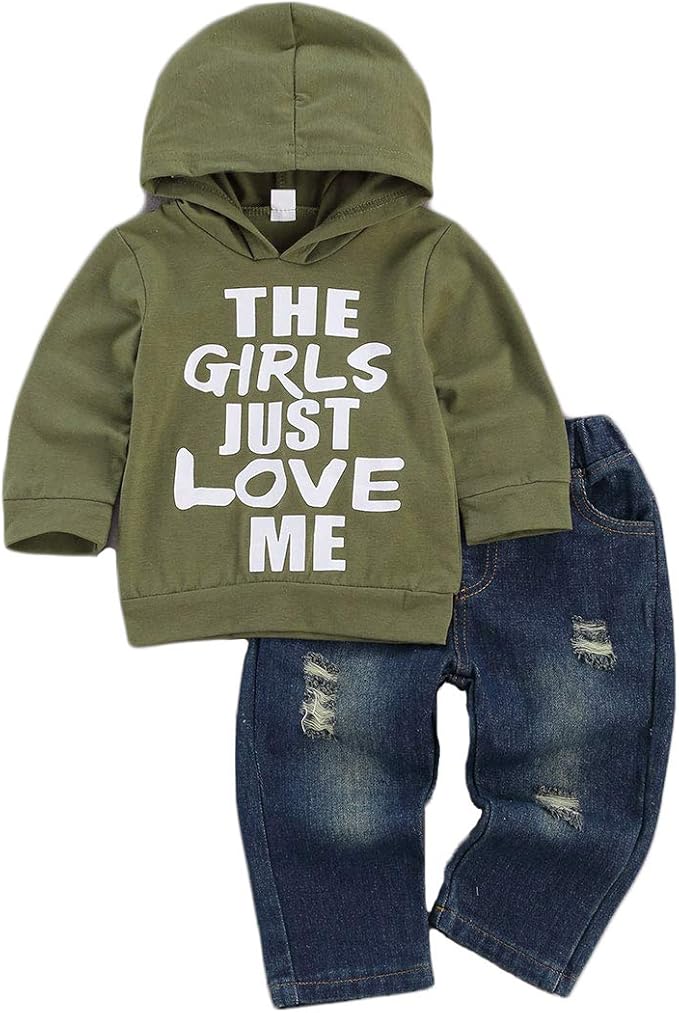 Toddler Baby Boy Outfits Hoodie Sweatshirts &amp; Jeans