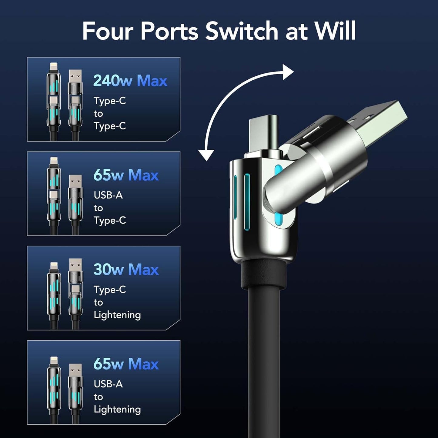 MFish 4-in-1 Multi USB Charging Cable