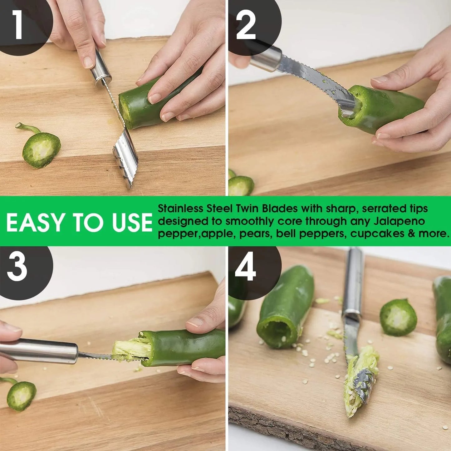 Stainless Steel Jalapeno Corer Pepper Deseeder