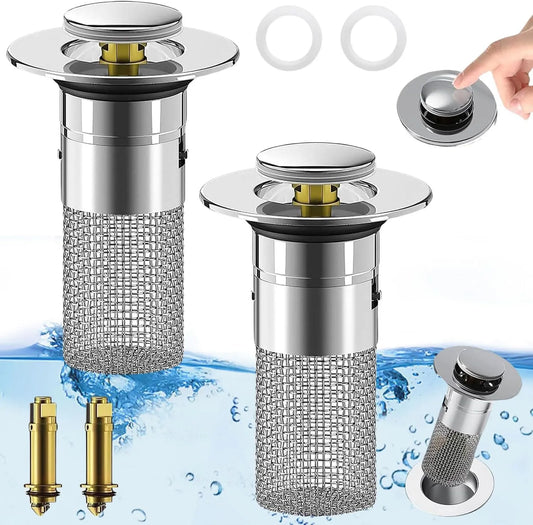 Pop-Up Bathroom Sink Drain Strainer