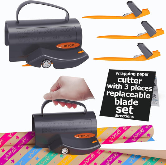 Wrapping Paper Cutter with 3 Replaceable Blades