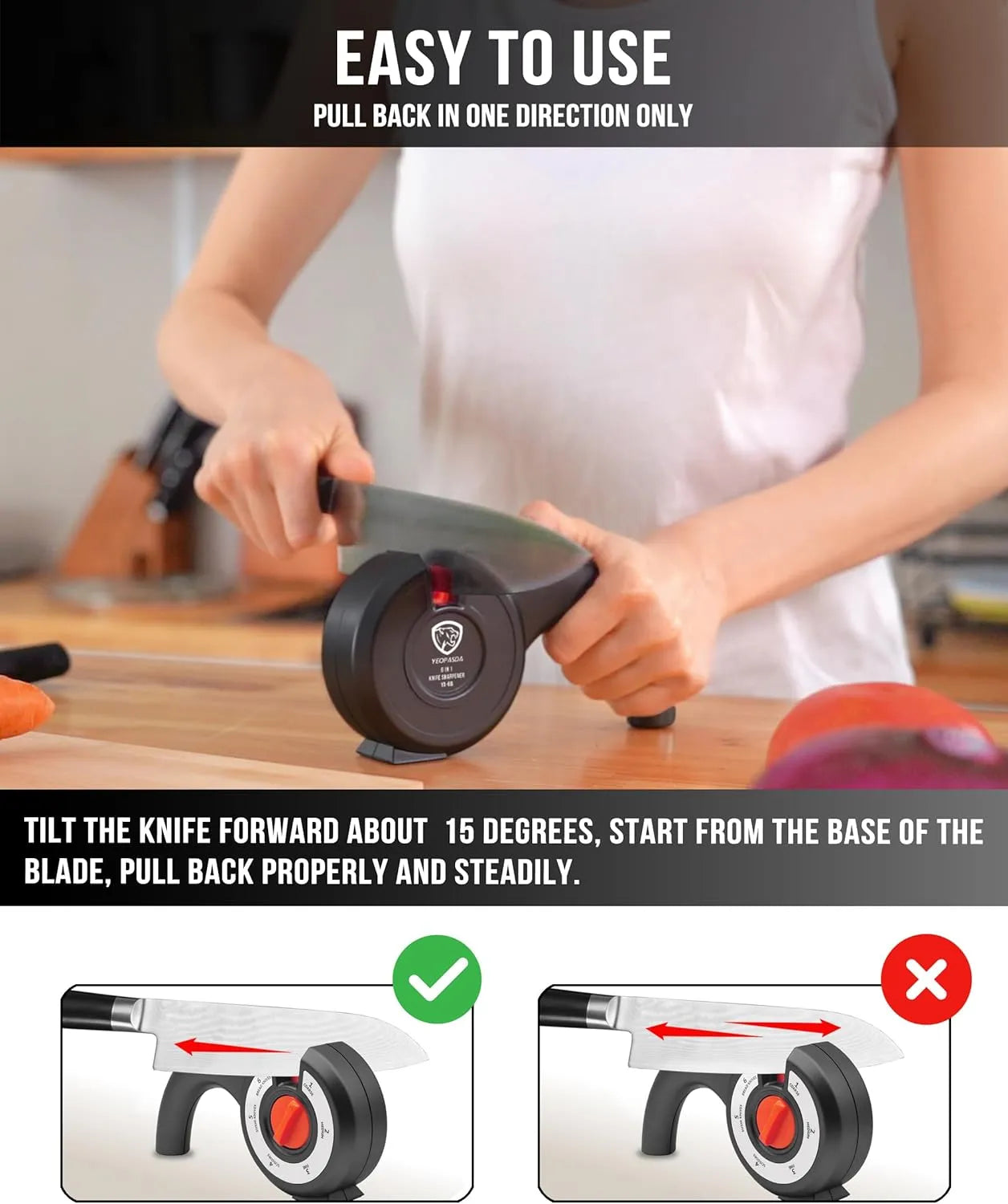 6-in-1 Adjustable Knife Sharpener