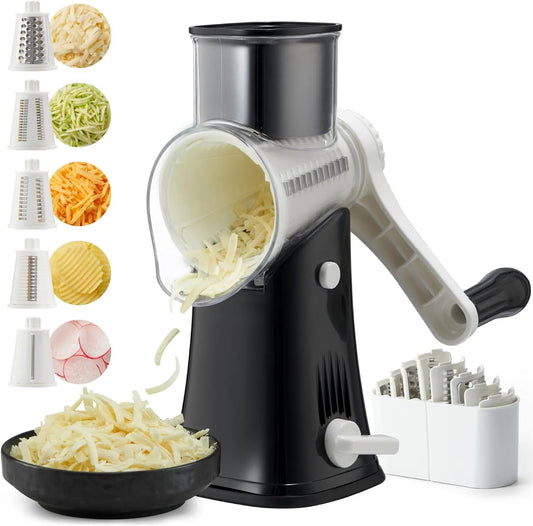 Upgraded 5-in-1 Hand Crank Cheese Grater