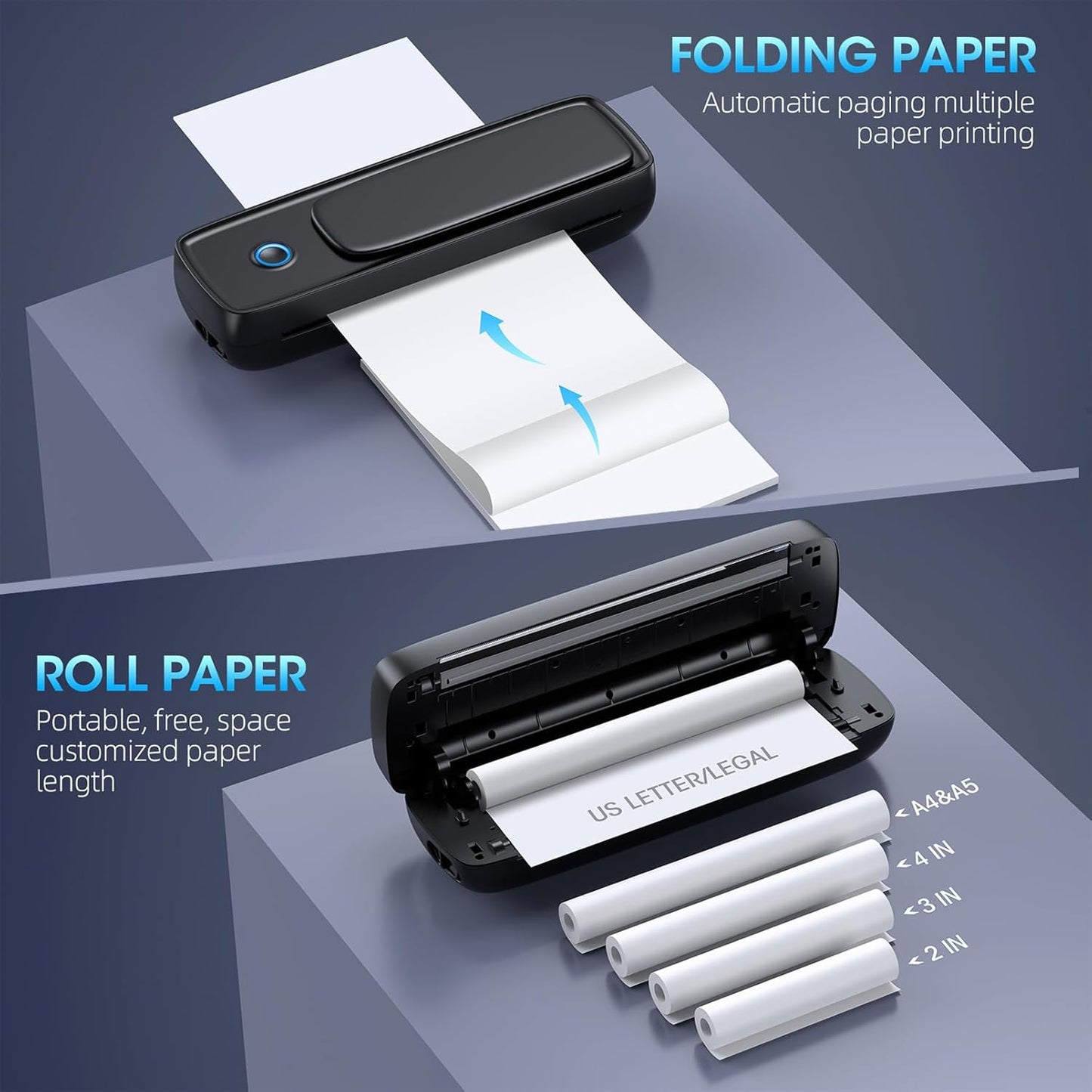 Portable Thermal Wireless Bluetooth Mini Inkless Printer with Phone Holder