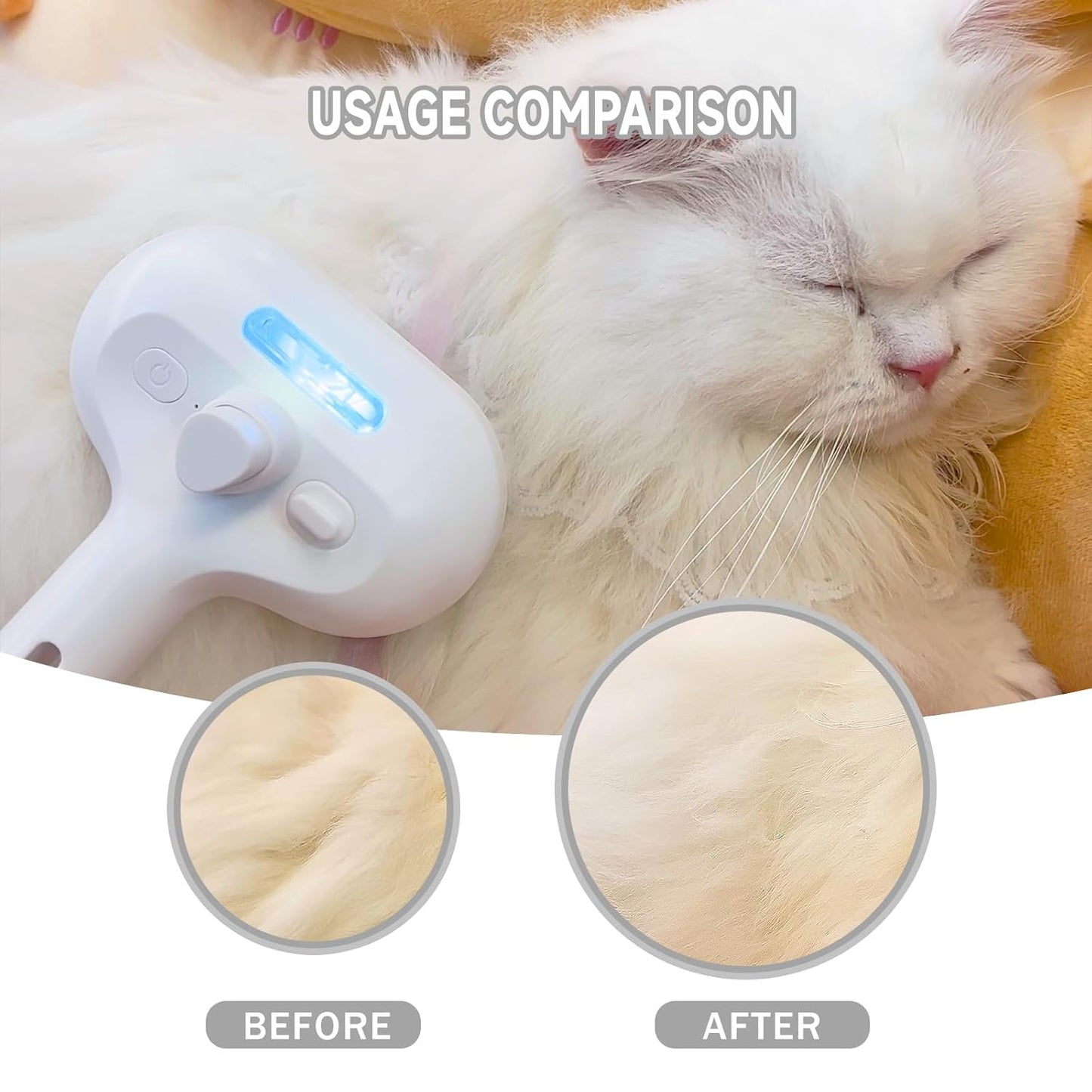 Spray Pet Grooming Brush with Water Sprayer