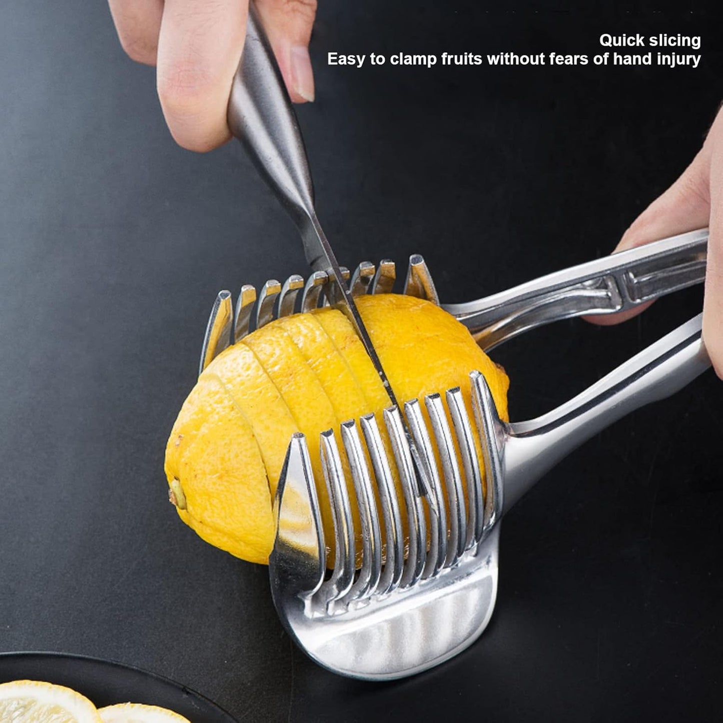 Multipurpose Handheld Onion Holder and Slicer