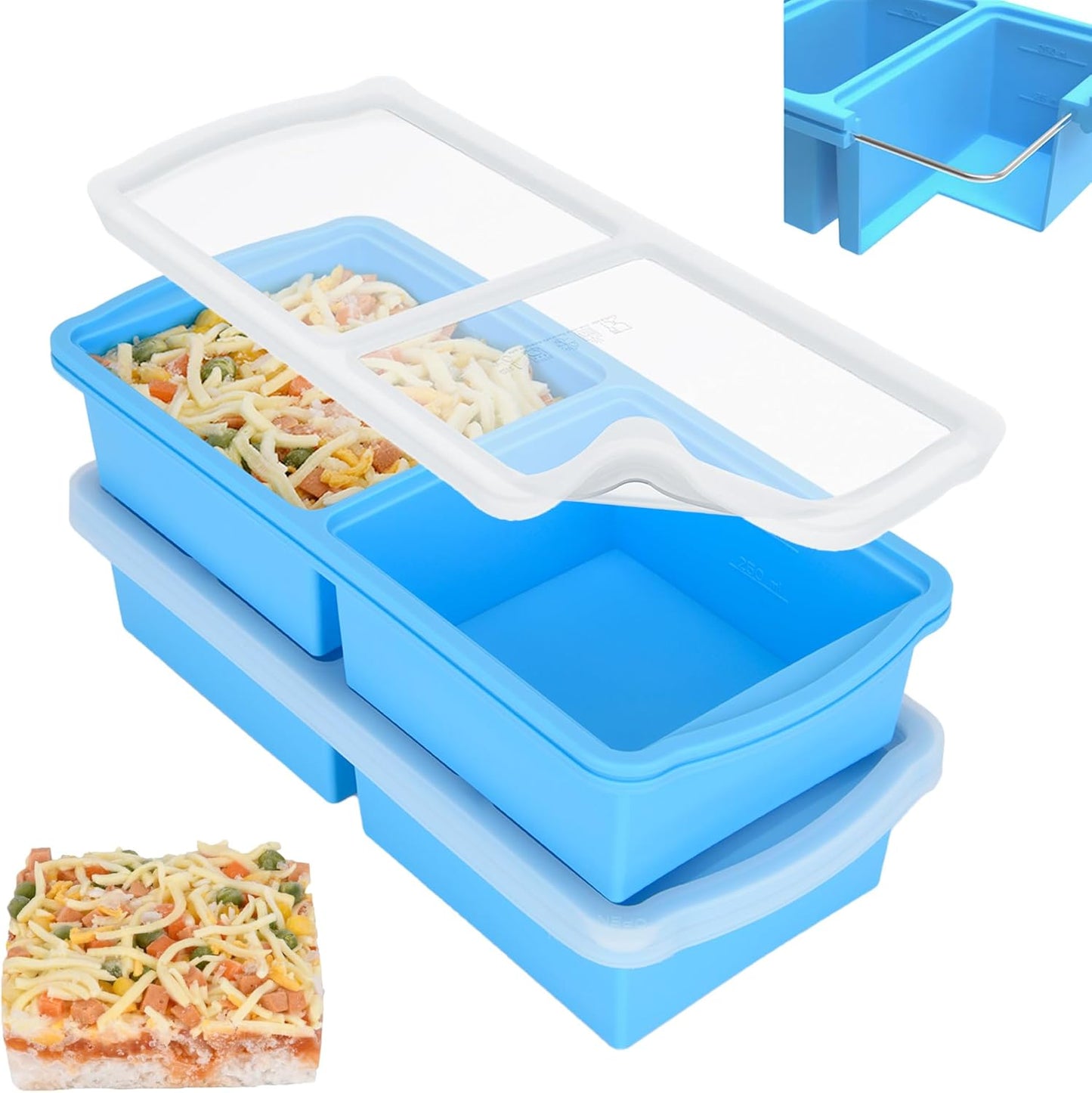 2 Cup Silicone Freezer Trays With Lid