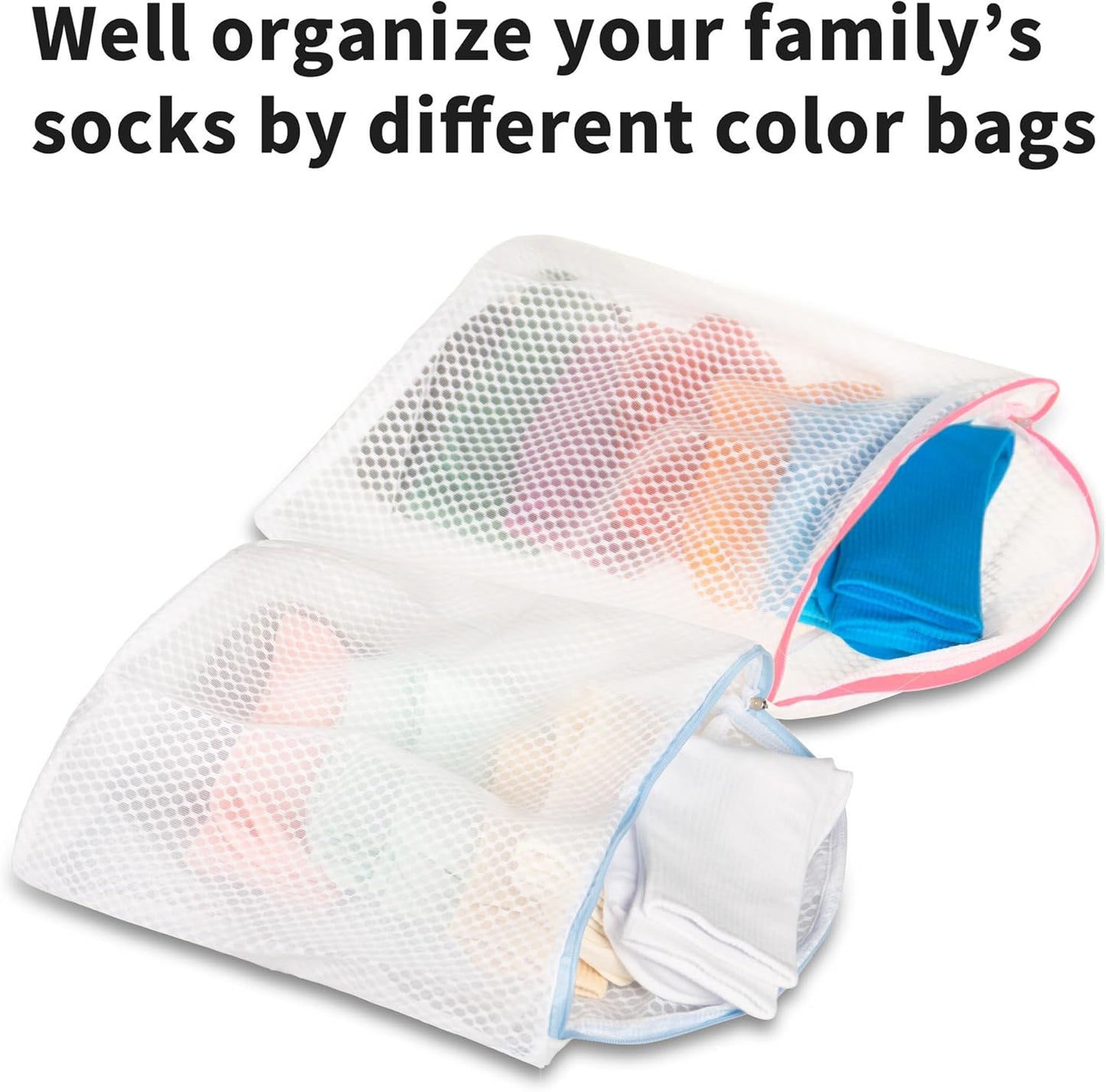 3Pcs Hanging Laundry Bags for Socks