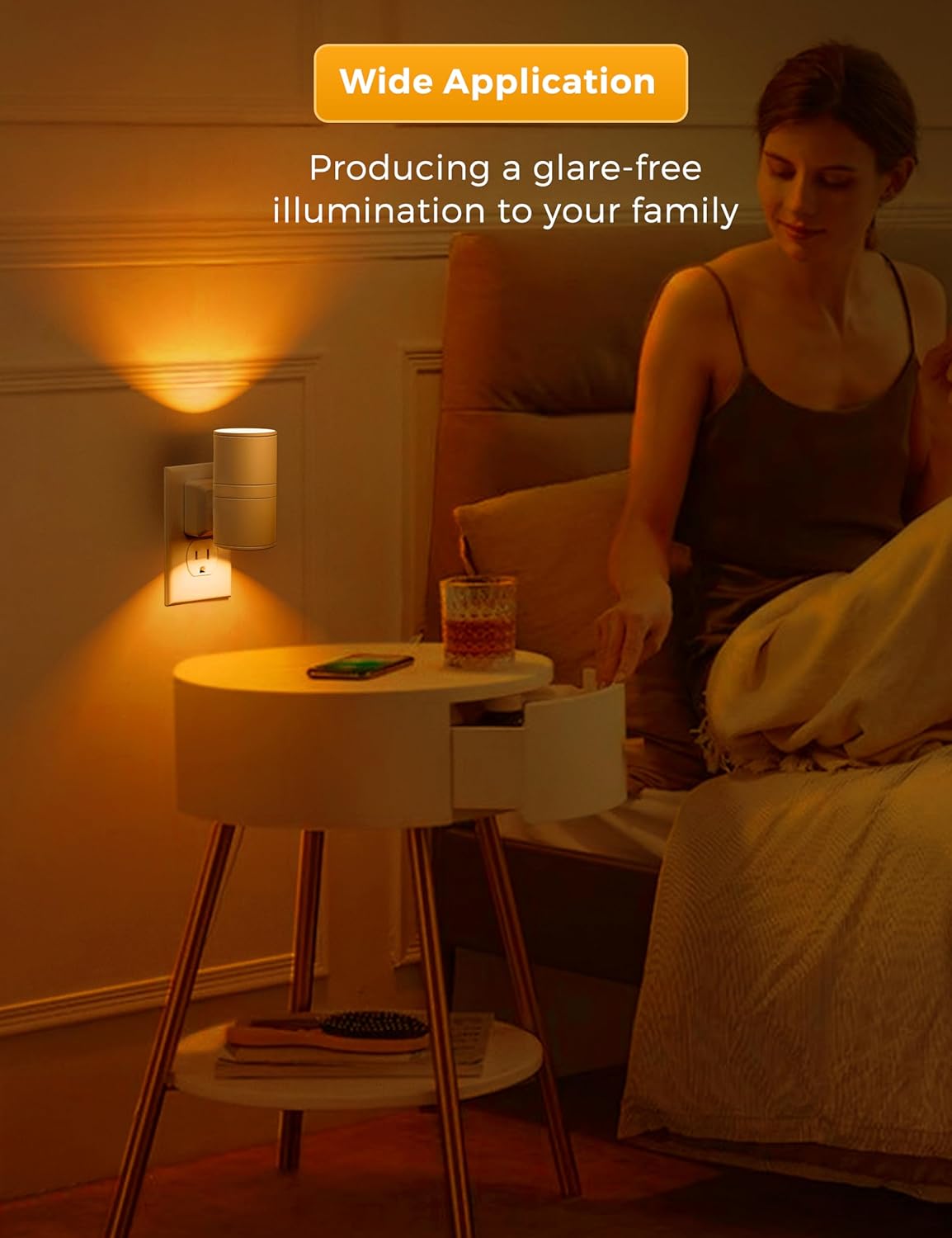 LED Amber Night Light With Dimmer