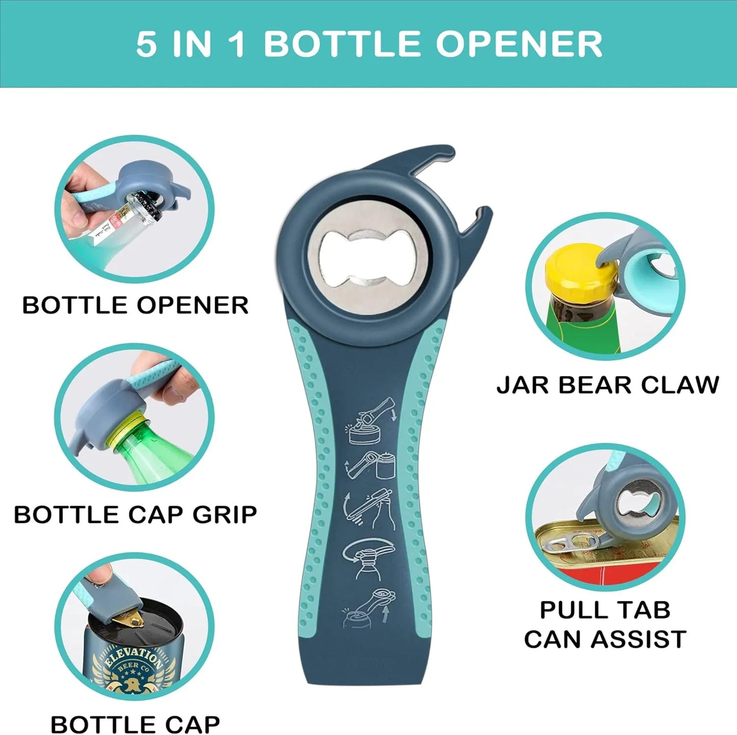 5-in-1 Jar Opener for Weak or Arthritic Hands