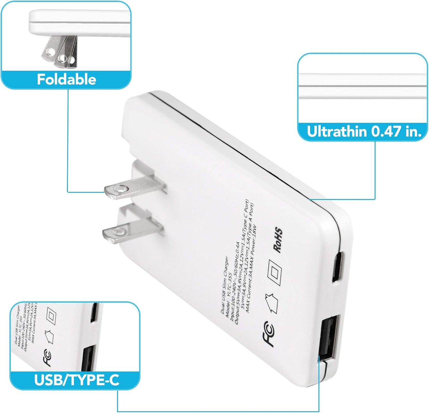 Slim USB C Wall Charger