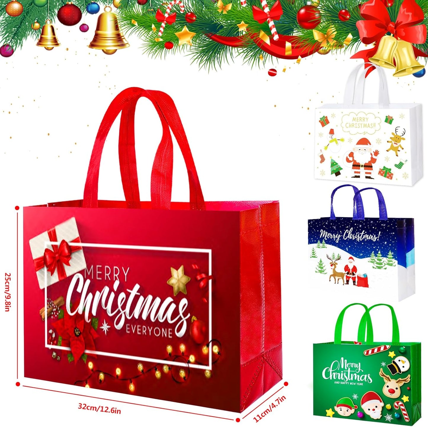 16 Pack Large Christmas Gift Bags