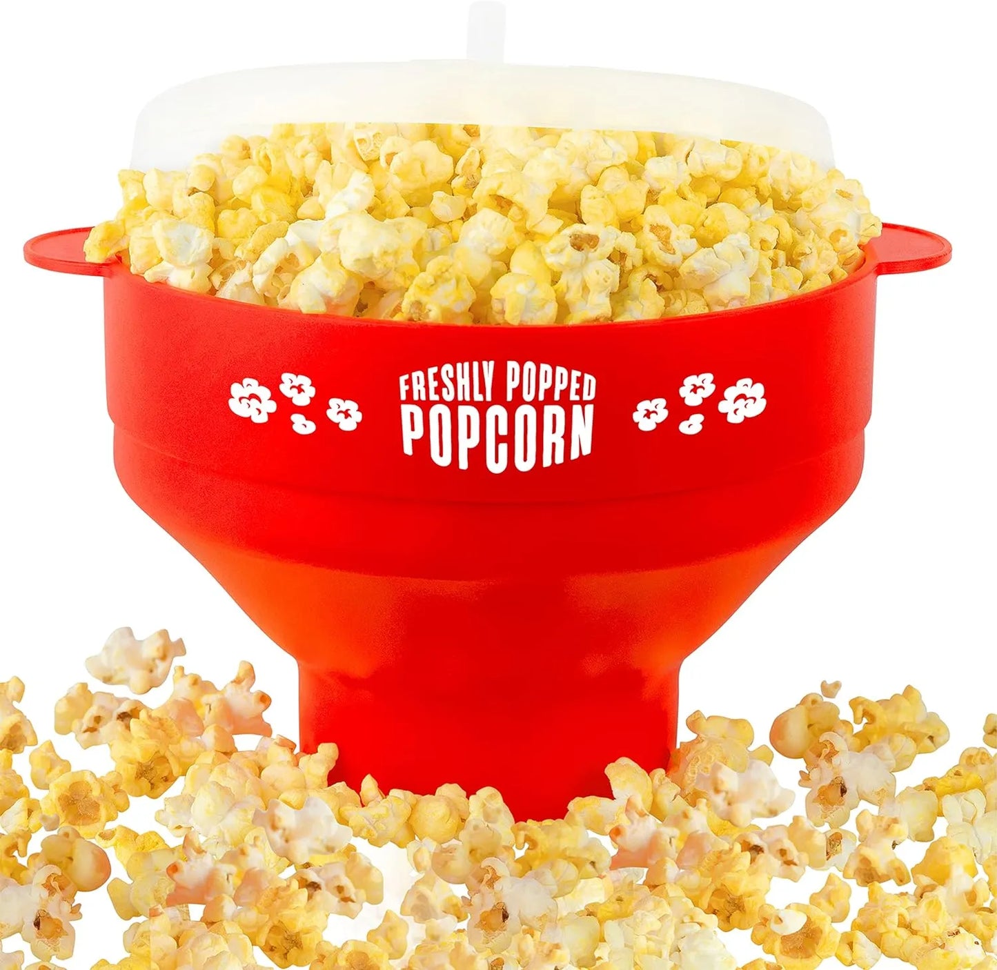 Red Silicone Microwave Popcorn Popper