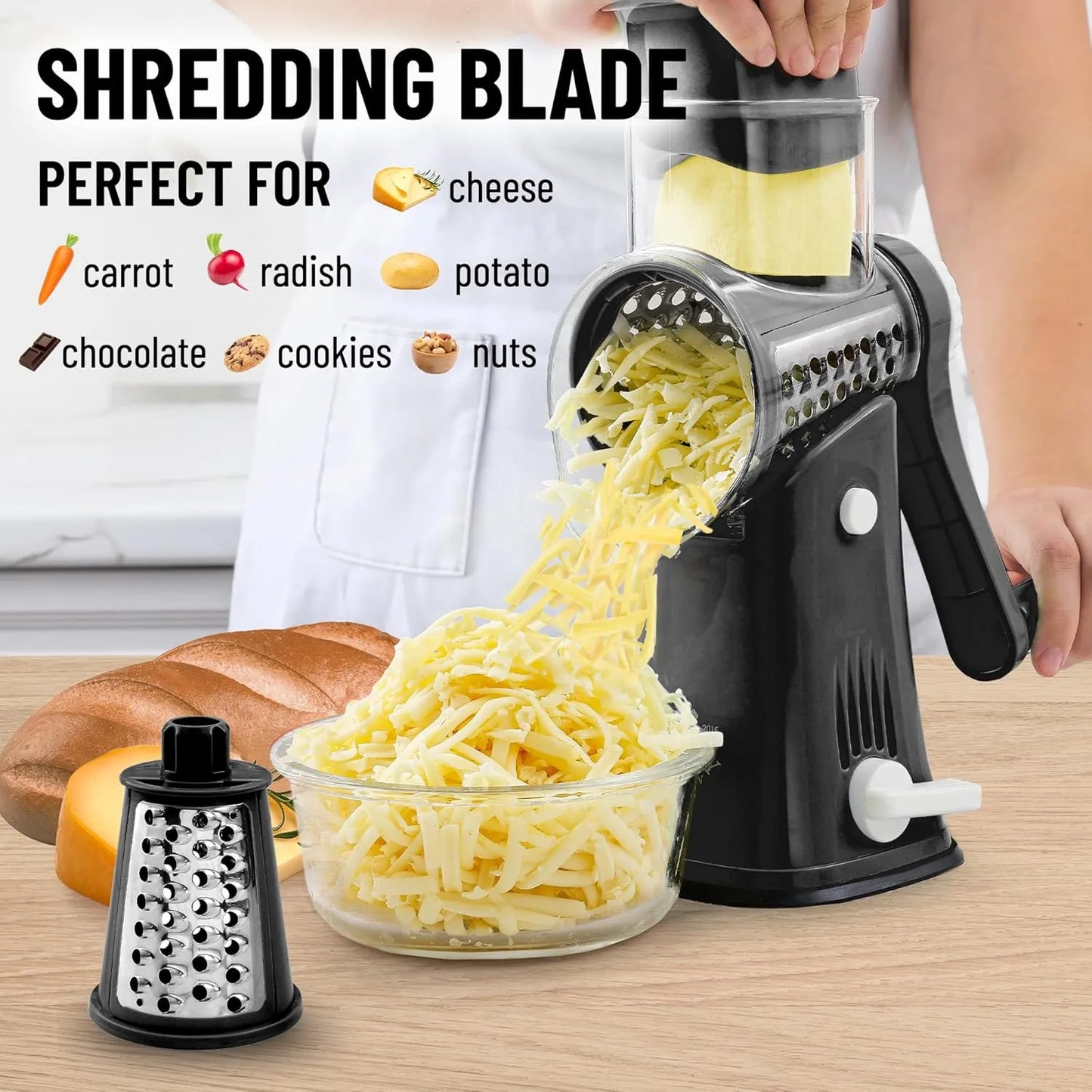 Zulay Rotary Cheese Grater