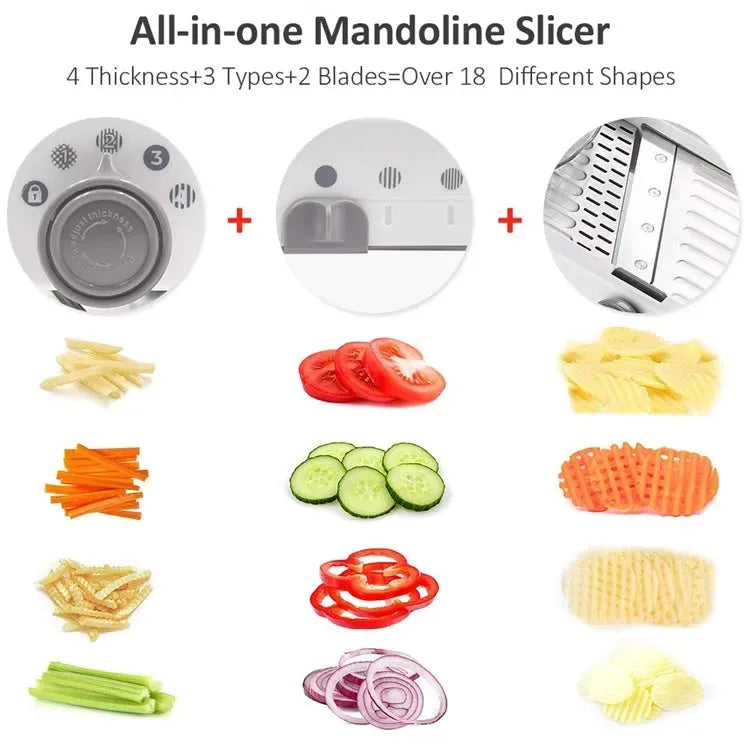 Adjustable Stainless Steel Mandoline Vegetable Slicer