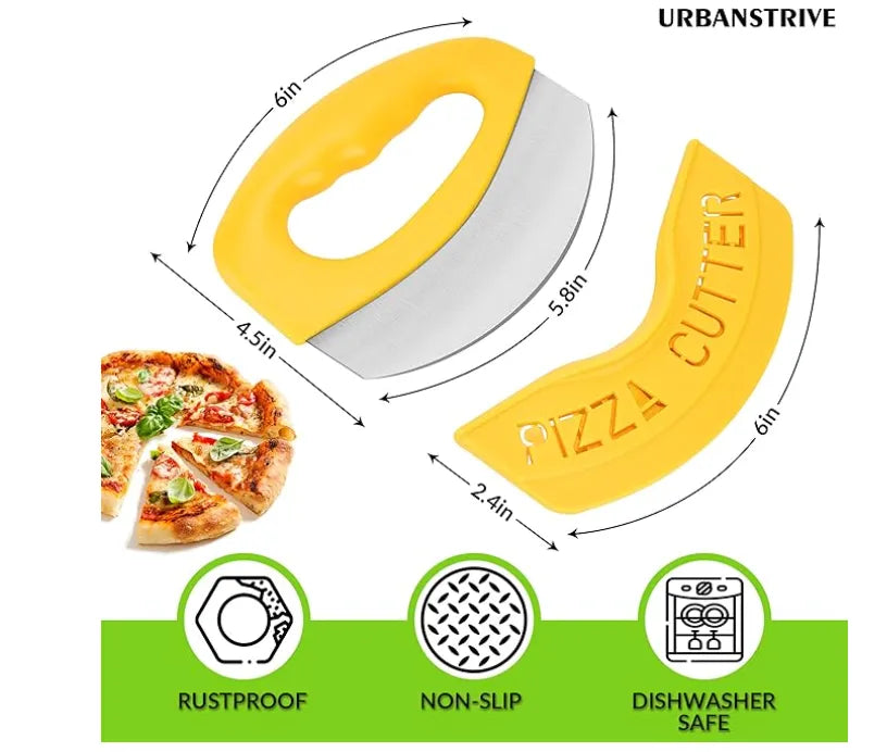 Urbanstrive Heavy Duty Stainless Steel Pizza Cutter with Cover