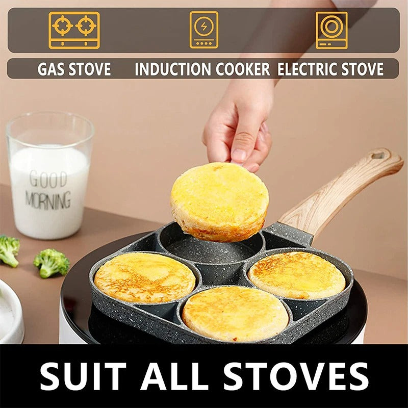 4-Hole Non-Stick Frying Pan