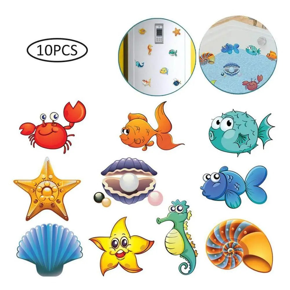 10pcs Cartoon Animal Anti-Slip Bath Mat Stickers