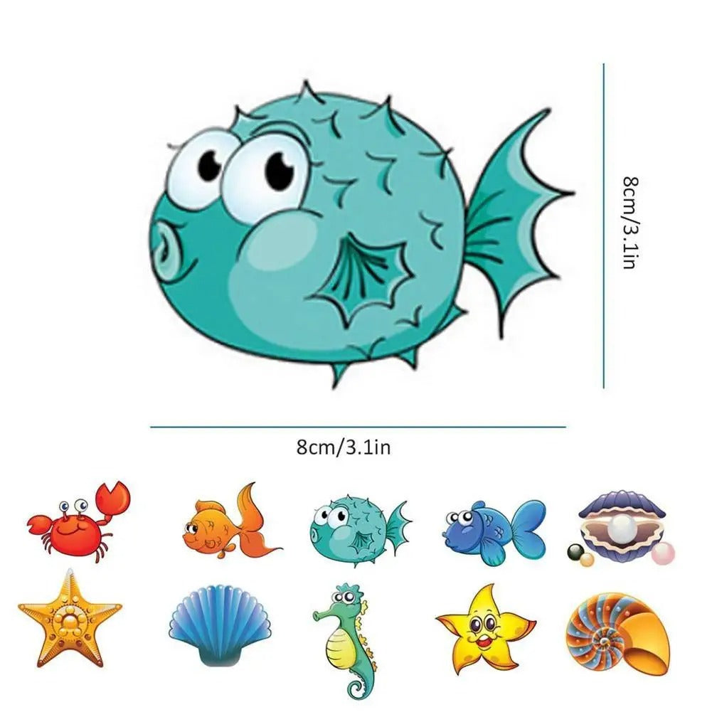 10pcs Cartoon Animal Anti-Slip Bath Mat Stickers