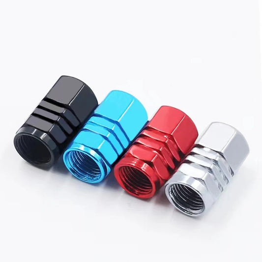 4-Pack Anti-Theft Aluminum Wheel Valve Caps