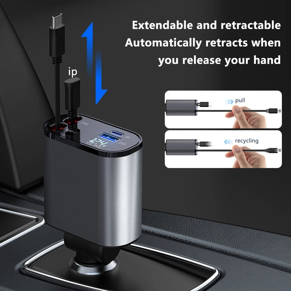 100W 4-in-1 Scalable Car Charger