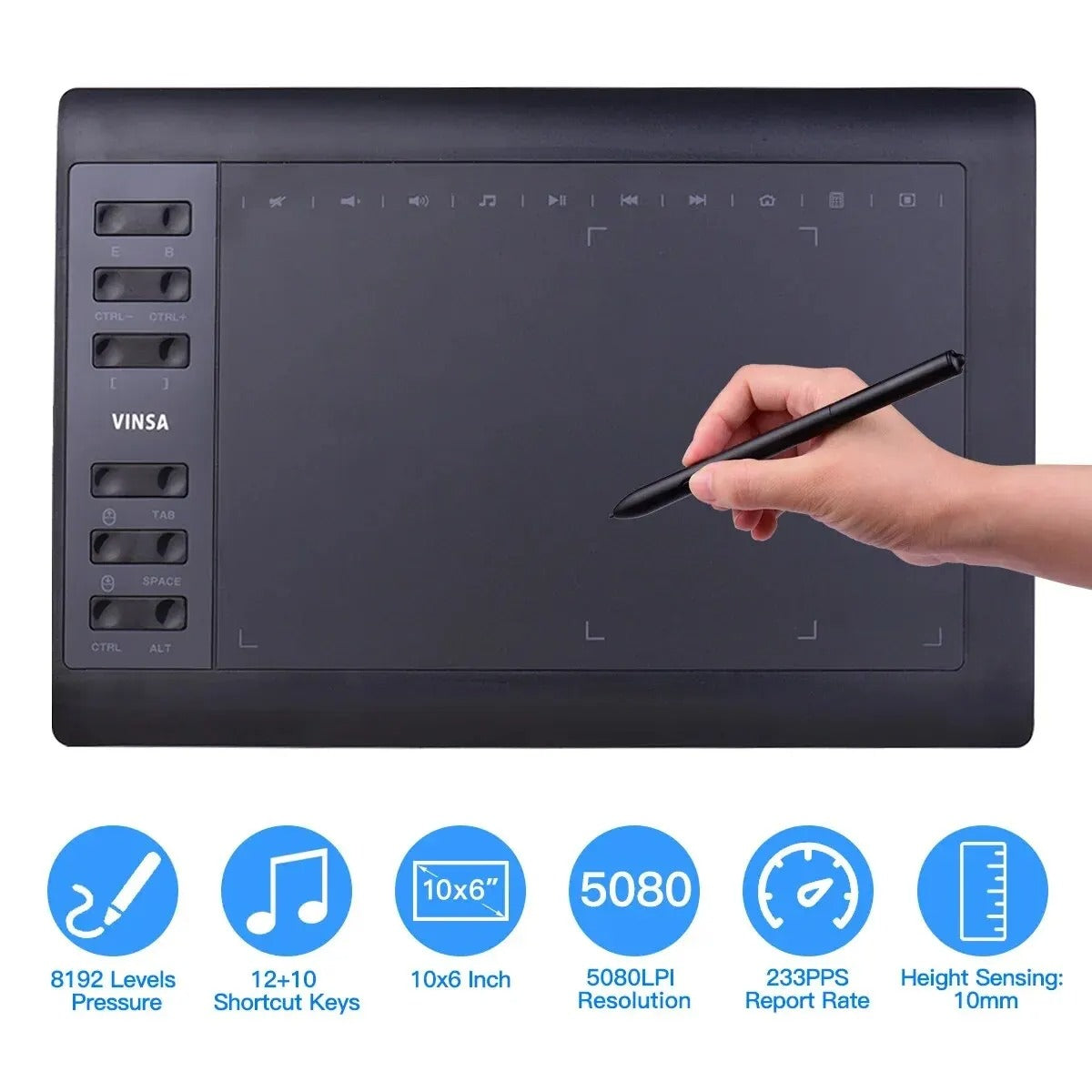 10x6 Inch Professional Graphics Drawing Tablet